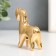 Souvenir Ceramics "A Horse with a Lowed Head" Gold 2.5x6.5x7 cm