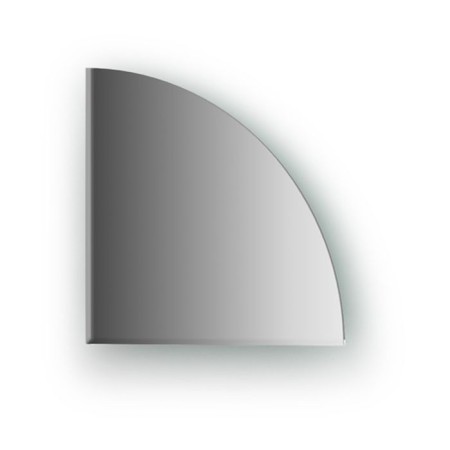 Mirror tiles with fedet 5 mm, quarter circle 20 x 20 cm, silver EvoForm