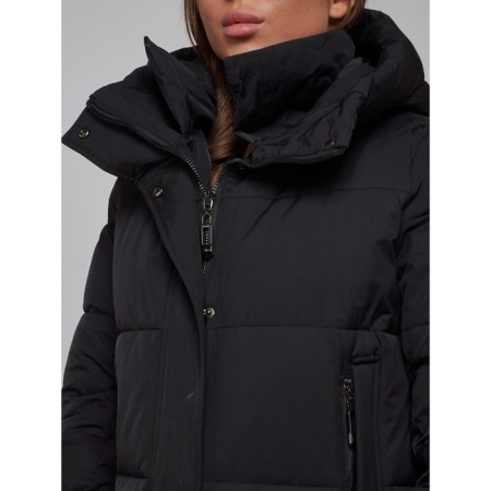 Coat insulated winter female, size 50, black color-14