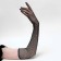 Carnival gloves, black color with rhinestones, long