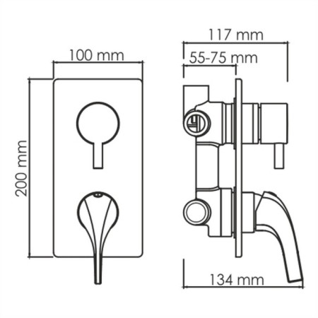Shower mixer Wasserkraft Sauer 7171, single -leaf, without watering can, without spout, gold-4