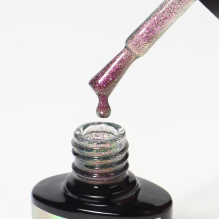 Gel nail polish, “Chameleon”, 3 phase, 8ml, LED/UV, dark green/raspberry color (03)-5
