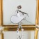 Brooch "Ballerina" in pointe, white color in silver