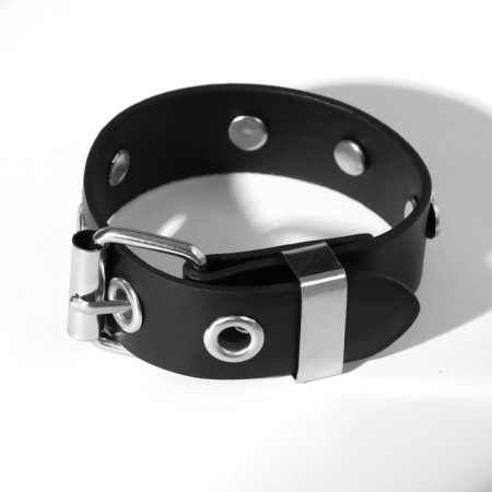Bracelet Skin "Hardcore" heart, black color in silver-1