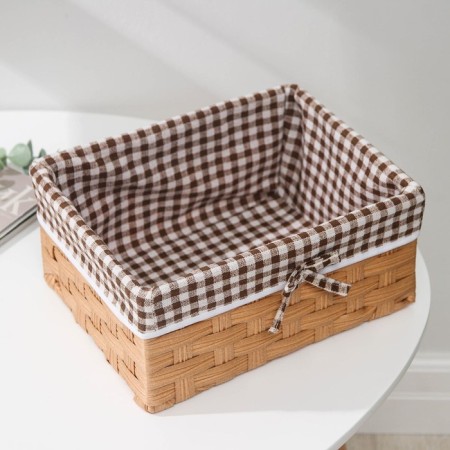 Basket for storage of the share "cell", 26 × 20 × 12 cm, brown color-3