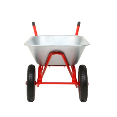 Construction wheelbarrow, 2 pneumatic fires, cargo/n 320 kg, volume of 110 liters, galvanized body 0.8 mm, Greengo-10