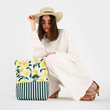 Bag Women's beach on lightning, white/yellow color-7