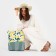 Bag Women's beach on lightning, white/yellow color