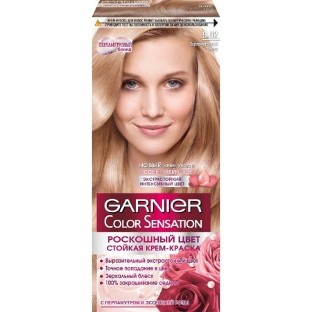 Garnier Color Sensation Cream-Hair Cream, Tone 9.02 Pearl Blond