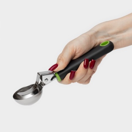 Spoon for ice cream lime, 20 × 5.3 cm, black and green color-5