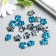 Buttons plastic for creativity 1 Process "Flower of rhinestones. Blue" set 20 pcs d = 1.2 cm