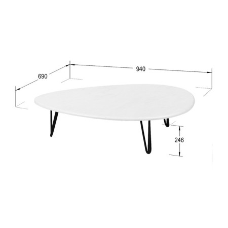 Table Dadley, 940x690x246, White Concrete/Black-1