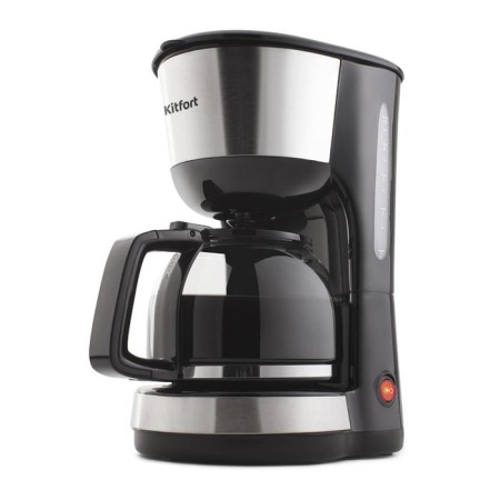 Coffee maker KitFort KT-715, drip, 1000 watts, 1.2 l, silver-black