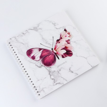 Sketchbook on the crest "Butterfly", 20x20cm, 40 sheets-1