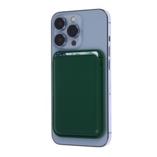 Cartholder for phone, leather, magsafe, green
