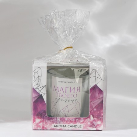 Interior candle in a glass "Magic", lavender aroma-7
