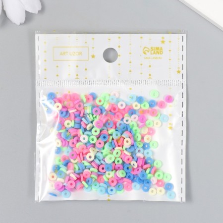 Beads for the creativity of PVC "Rings Bright Summer" set ≈ 330 pcs 0.1x0.4x0.4 cm-3