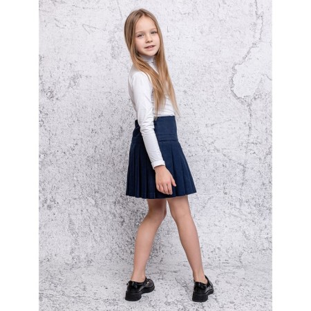 Turtleneck for girls, height 122 cm, white color-1