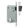 The latch is mortise magnetic, under the Lockland ZLK6CP cylinder, chromium color
