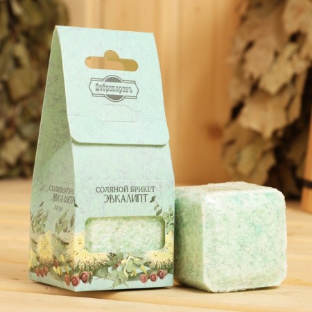 Salt briquette Cube "Eucalypt" 200 g "Dobroparov"-8
