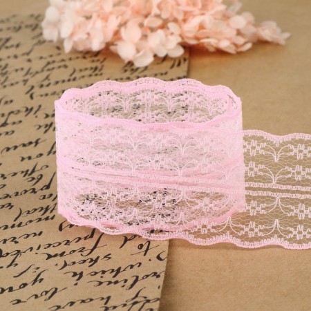 Capricon lace, 45 mm × 10 ± 1 m, pink color-2