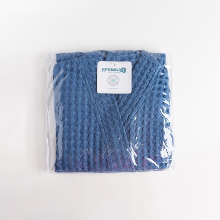 Wafel children's robe I "BOHO" R.34 (122-128 cm) col. Blue, 100%HL, 290 g/m2-9