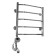 Domoterm electric heated towel rail "Laura", 500 x 500 mm, 5 crossbars, left, chrome