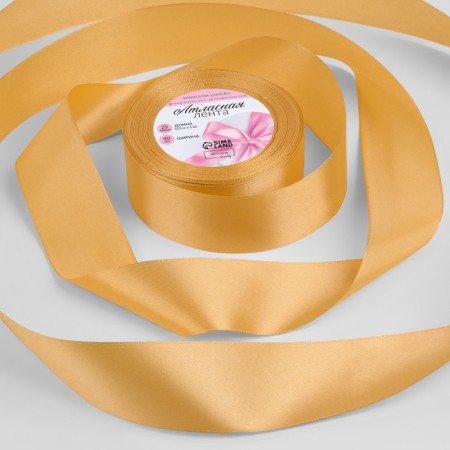 Satin tape, 40 mm × 23 ± 1 m, color ocher No. 114