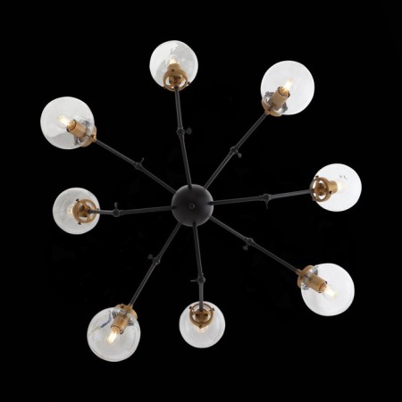 Ceiling Ceiling ST LUCE. SL234.402.08. Varieta. 8x40 watts, E27, 89x89x54 cm, black color, gold-3