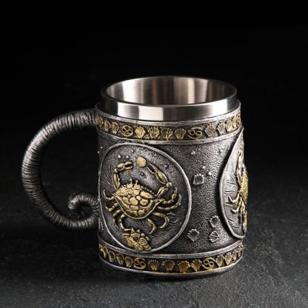 Stainless steel mug “cancer”, 400 ml, silver color-2