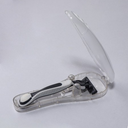 Academician for razor, with a lid, ventilated, 16.2 × 6.1 cm, the color is transparent-4