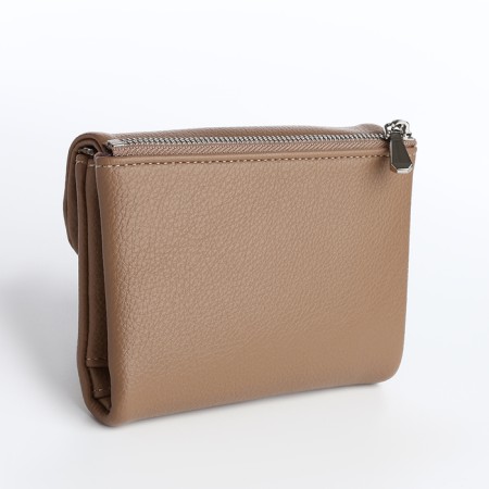 Women's wallet on magnet, beige color-1