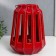 Ceramics candlestick for 1 candle "Lantern with cuts" dark red 19x14x14 cm