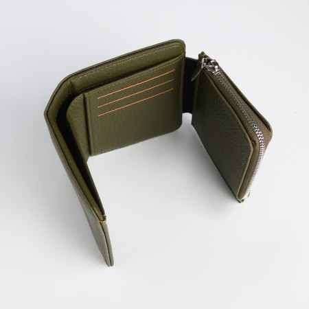 Women's wallet on magnet, green color-4