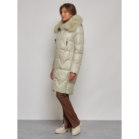 Coat insulated winter female, size 56, the color is light green-1