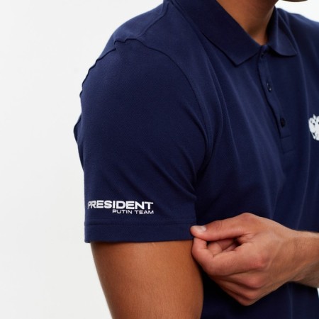 Polo President Emblem, size M, Blue color-4
