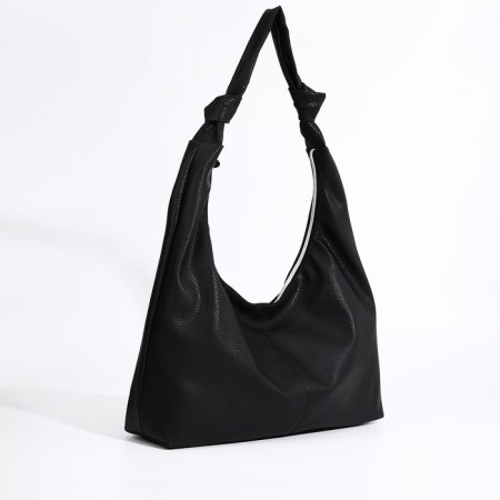 Shopper bag, outer pocket, black color-2
