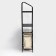 A rack with a dual laundry basket and crossbars, 2-tier, black color, 60x35x160 cm 1065649