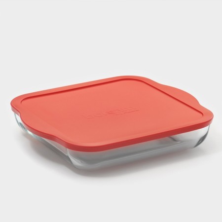 Square Square from heat -resistant glass Borcam, 3 l, with a lid