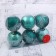 Set of balls plastic D-8 cm, 6 pcs "Snow feathers" green