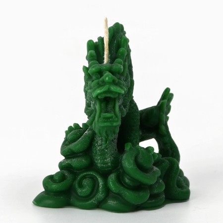 Interior curly candle "Dragon", green, without aroma-2