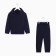Kids' costume (sweatshirt, trousers) I am laid, the color is dark blue, height 128 cm