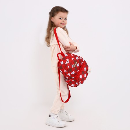 Baby backpack on lightning, 3 outer pockets, red color-3