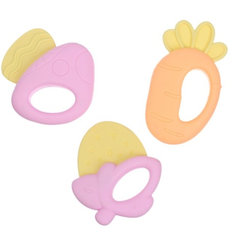A set of silicone teeters to the “baby”, with a rattle, 3 pcs, I crush me-3