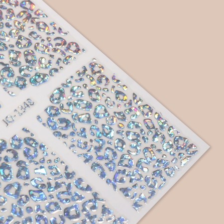 Leopard nail stickers, foil, holographic color-3