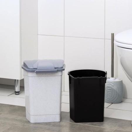 Garbage container with pedal, 7 l, marble color-3