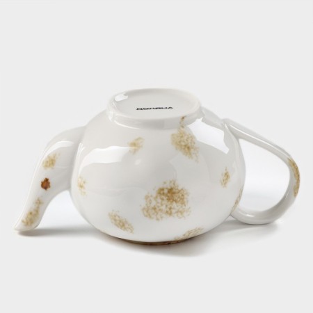 Teapot Porcelain Hot Dilan Organic Gold, 650 ml, white color-6