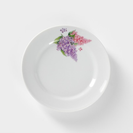 Porcelain plate "Lilac", d = 17 cm, white