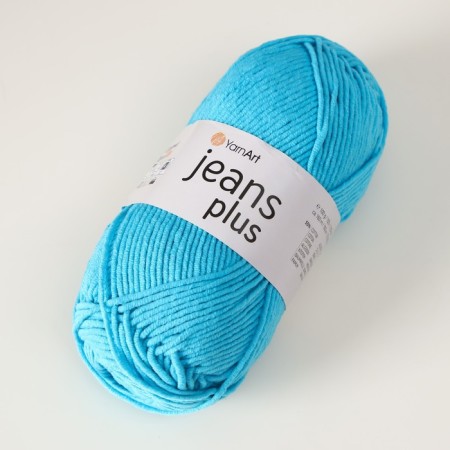 Yarn "Jeans Plus" 55% cotton, 45% acrylic 160m/100g (33 blue)-1