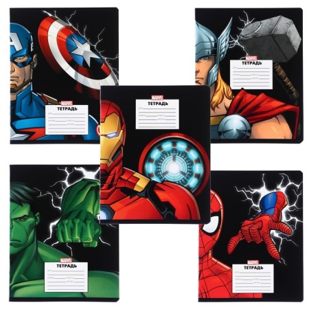 A set of notebooks is 10 pieces, 24 sheets, in a cage, partial UV-fluid, covered cardboard, avengers-1